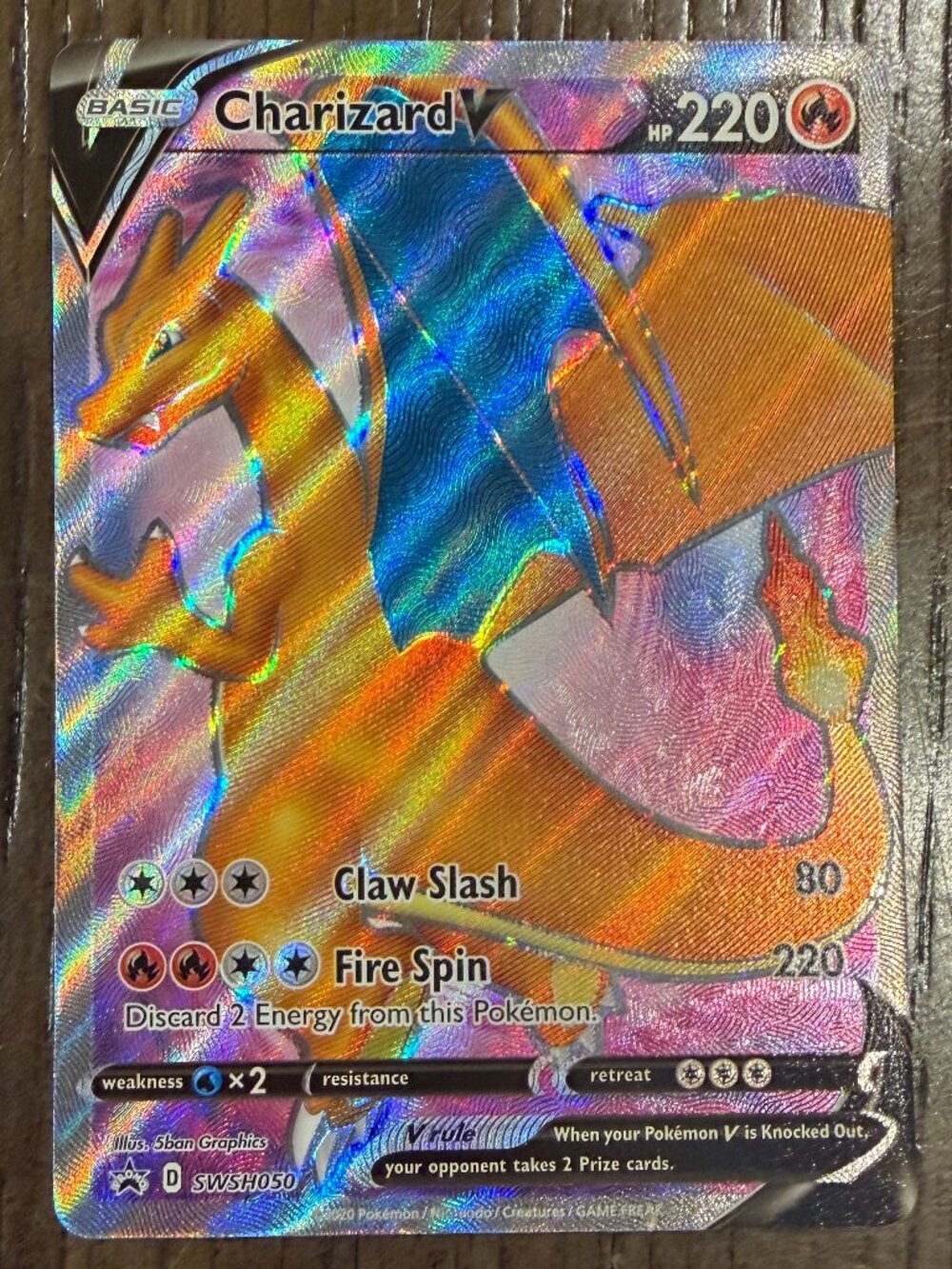 Pokemon Charizard V SWSH050 Promo Champions Path NM/M Mint Never Played